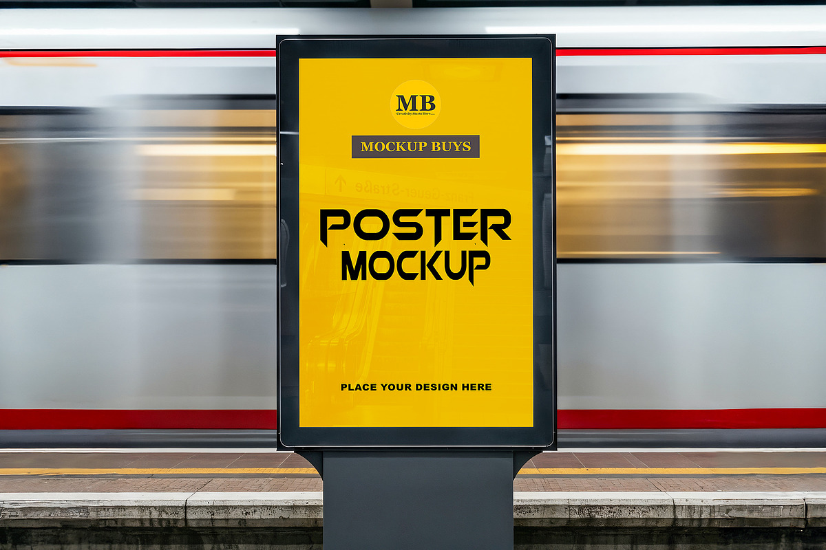 Subway Poster Mockup, an Advertising Mockup by mockupbuys (Photo 1 of 4)