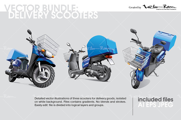 Vector Bundle Delivery Scooters