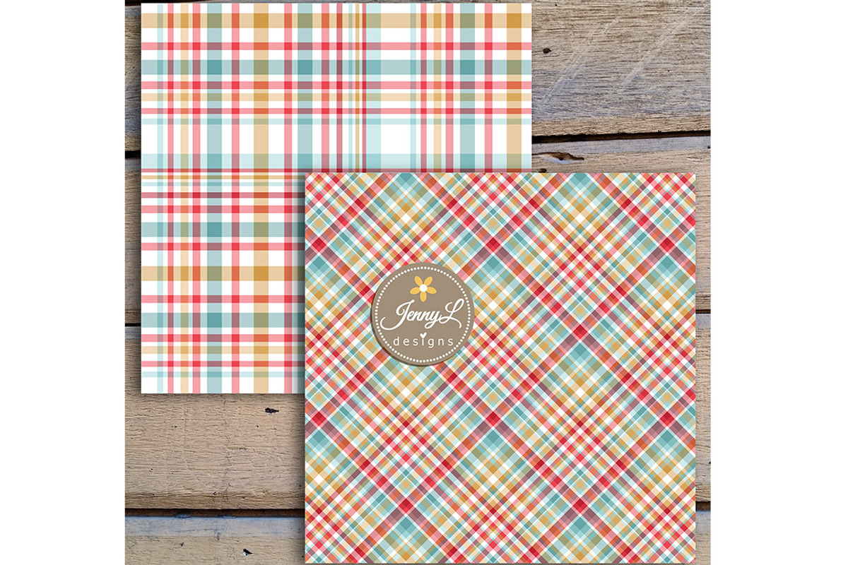 Summer Picnic Plaid Digital Papers, a Pattern Graphic by JennyL Designs (Photo 4 of 6)