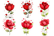 Valentine's Rose Clipart, an Illustration by Pixels.Craft (Thumbnail 3 of 5)