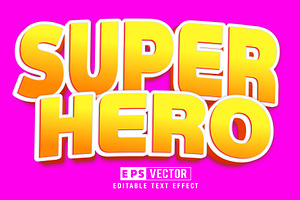 Super Hero Vector 3d Editable Text