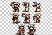 Patriotic Raccoon Watercolor Clipart, a Seasonal Illustration by Nicolle's Colorful Art (Thumbnail 3 of 4)