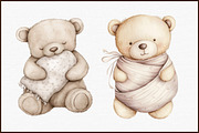 Watercolor Beige Teddy Bear Nursery, an Illustration by Sublimation Artist (Thumbnail 3 of 6)