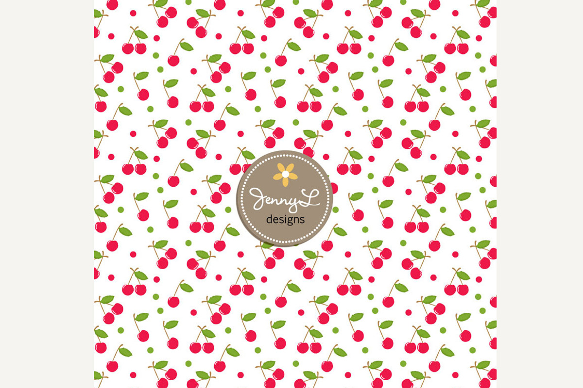 Cherry Digital Paper, a Pattern Graphic by JennyL Designs (Photo 4 of 4)