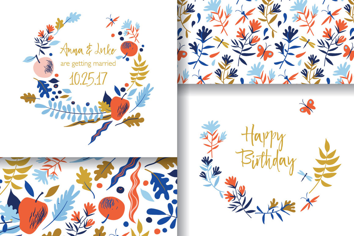 Autumn pattern & cards, a Card Template by Vera Holera (Photo 1 of 3)