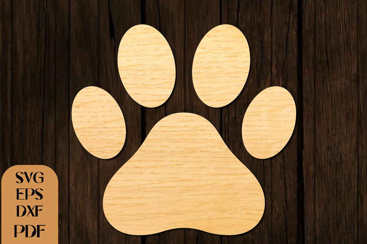 Paw Print SVG Laser Cut File, an Object Graphic by DreamCafeArt (Photo 1 of 4)