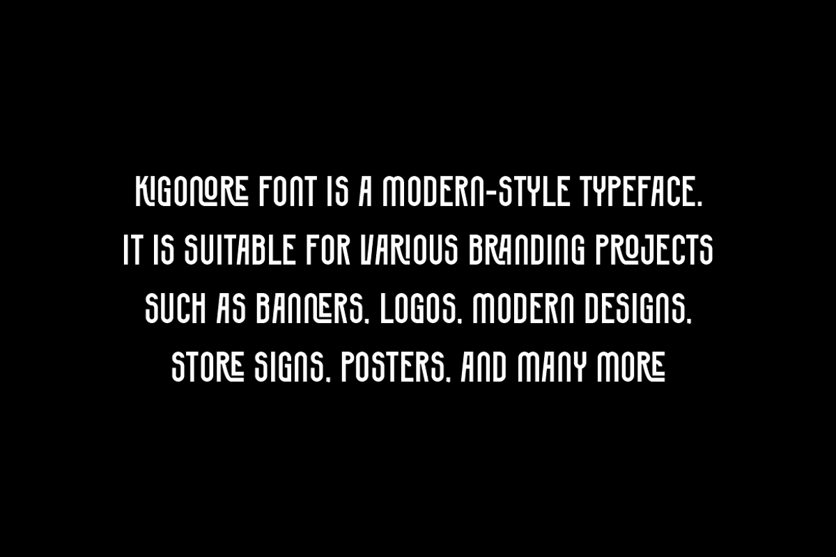 Kigonore - Tall Ligatures Font, a Sans Serif Font by QR Design Studio (Photo 5 of 8)