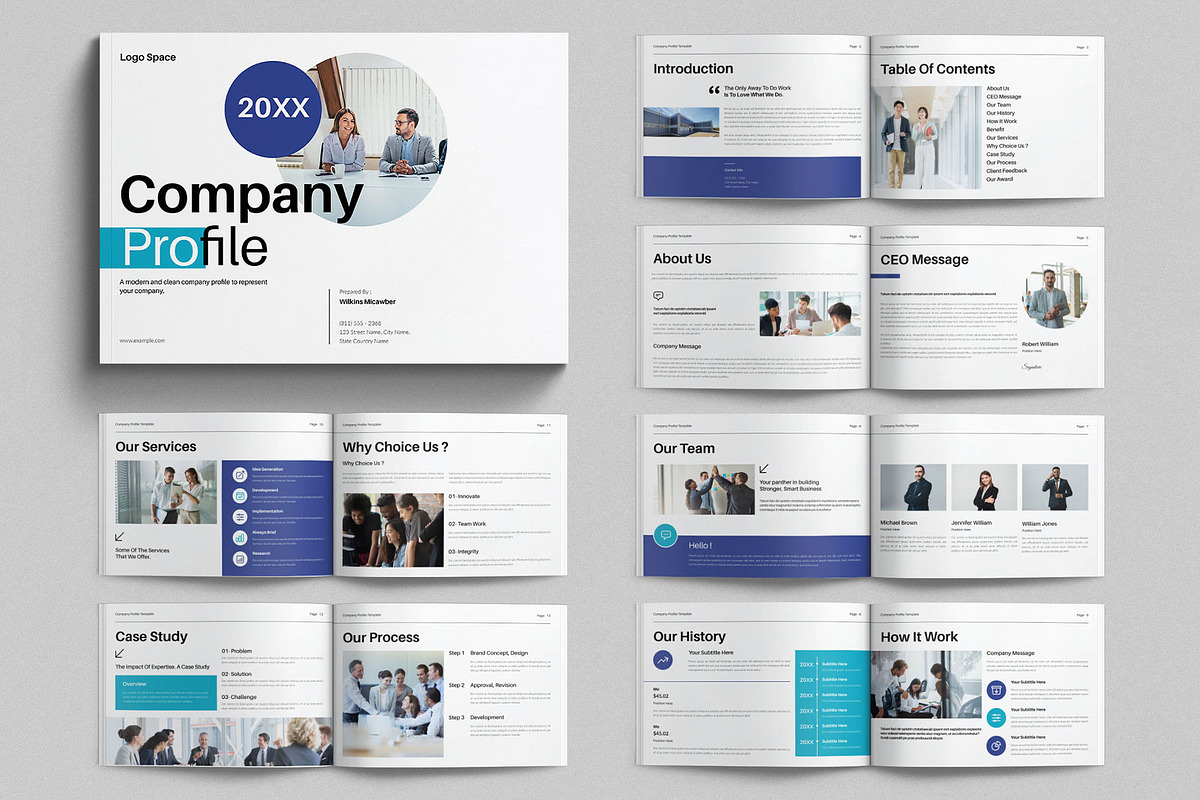 Company Profile Template Landscape, a Brochure Template by E-Type (Photo 1 of 7)