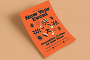 Retro Trendy New Year Event Flyer, a Flyer Template by Guuver (Thumbnail 3 of 3)
