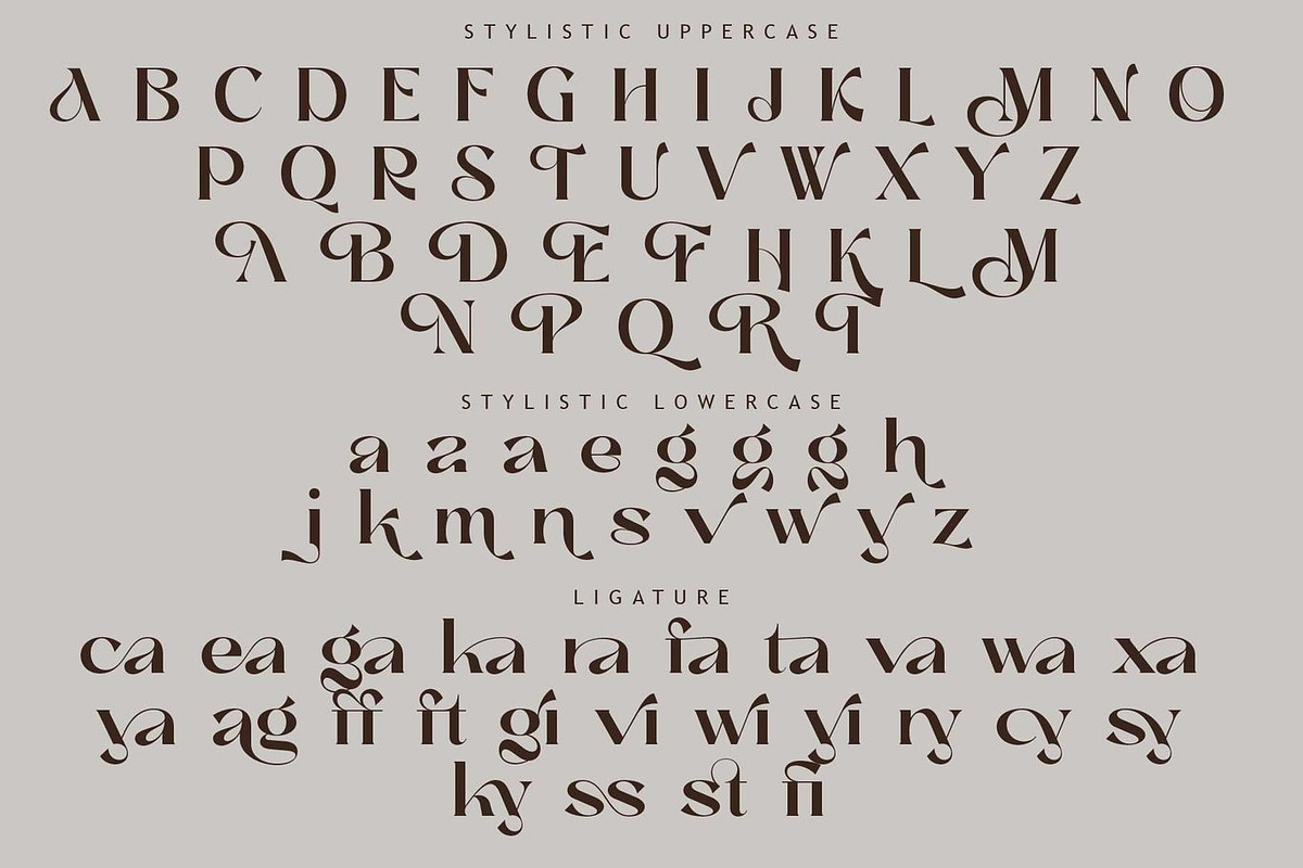 Bhisea - Elegant Ligature Serif Font, a Serif Font by Luna Shop (Photo 2 of 13)
