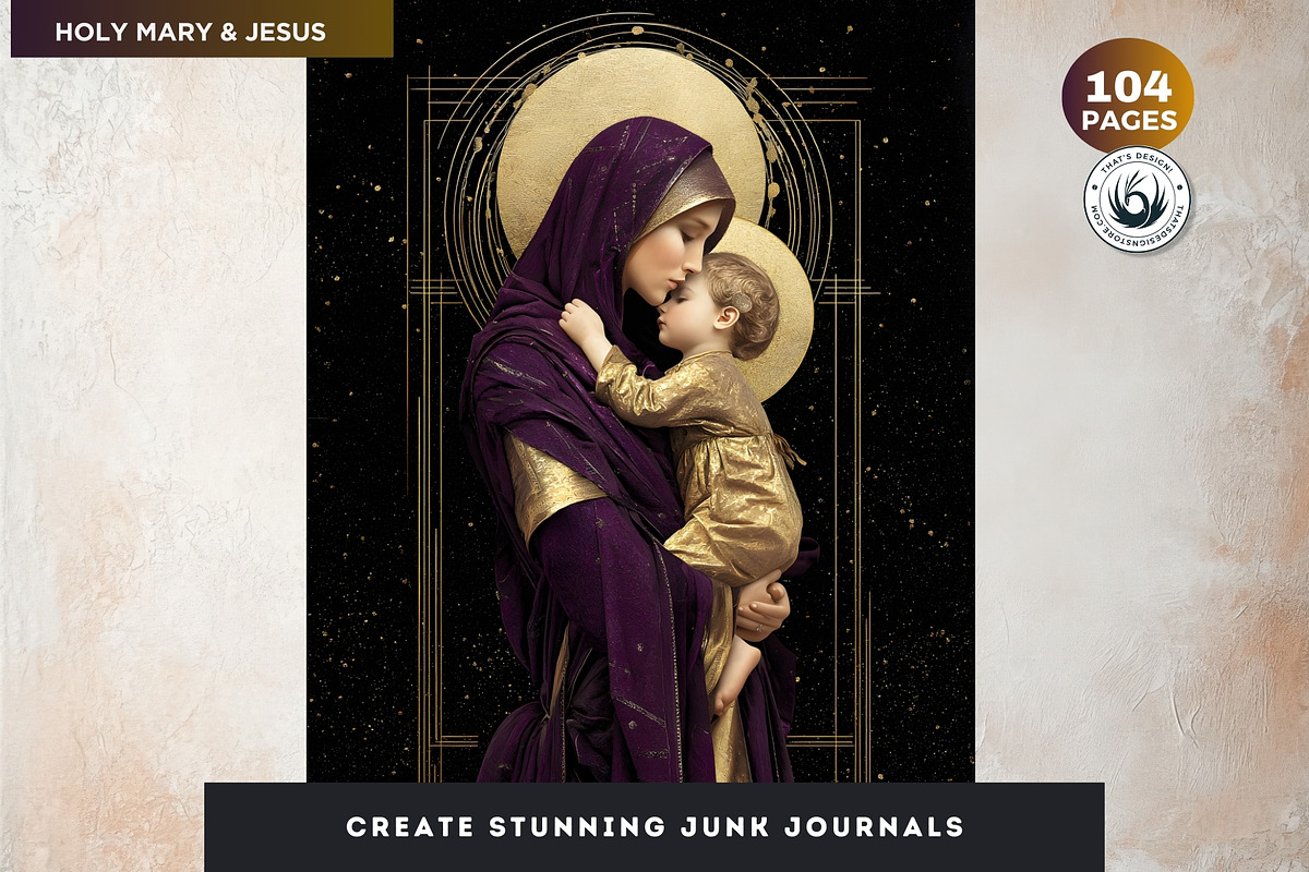 Christian Religious Digital Papers, a Person Illustration by ThatsDesignArt (Photo 5 of 10)