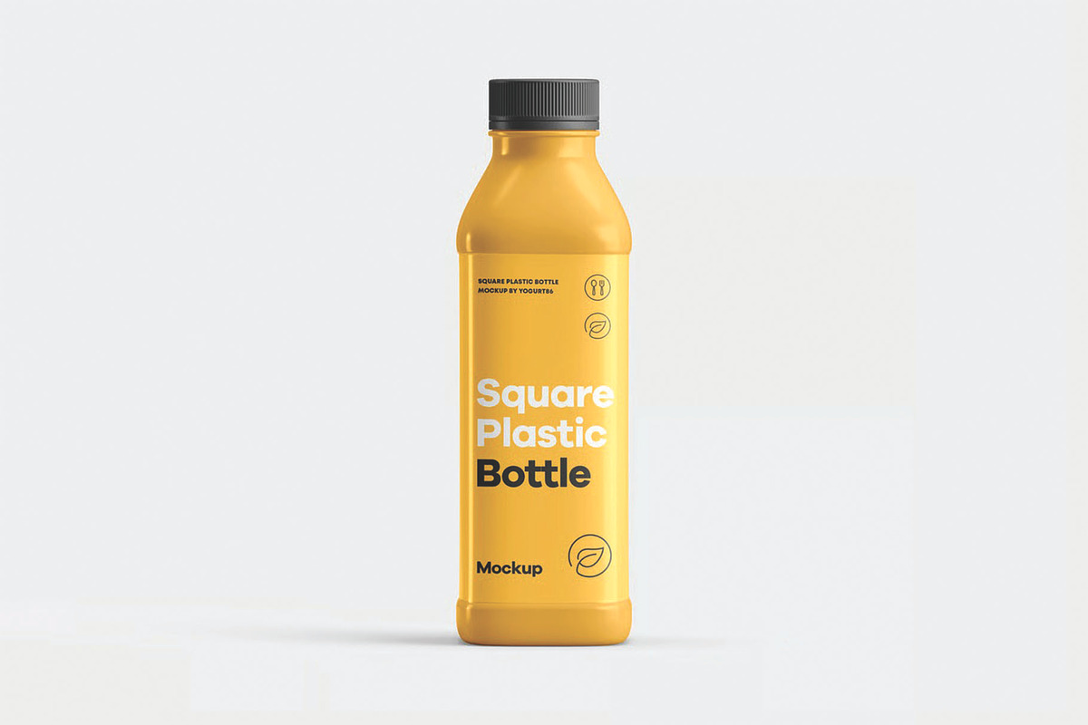Front View Yellow Slim Bottle Mockup, a Packaging Mockup by DesignRushMarket (Photo 2 of 2)