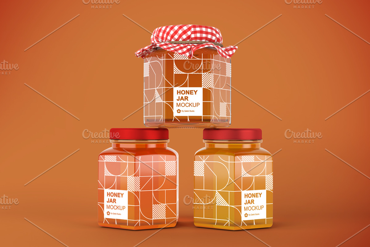 Honey Jar Mockup, a Cups & Container Mockup by Qaleb Studio (Photo 7 of 13)