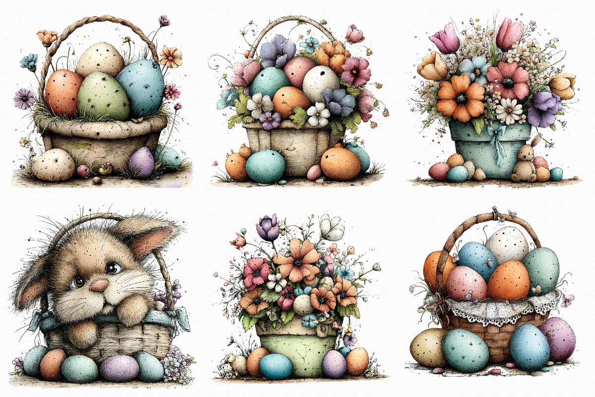 Easter Gift Basket Clipart, an Illustration by Libby Wishes (Photo 5 of 9)