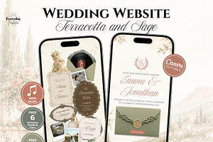 Green and Terracotta Wedding Website, a Landing Page Template by Everyday Perfection