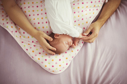 Young parents with new born baby containing girl, face, and young, a Person Photo by HalfPoint