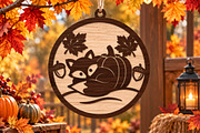 Autumn Fox Pumpkin Laser Cut SVG, an Object Graphic by DreamPrint404 (Thumbnail 1 of 3)
