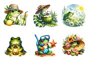 Summer Frogs Clipart, an Illustration by SinaCreation (Thumbnail 4 of 5)