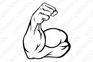 Strong Arm Showing Biceps Muscle, a Sport Illustration by Christos Georghiou