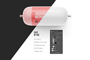 Sausage Chub Medium Mockup, a Packaging Mockup by easymock (Thumbnail 3 of 6)