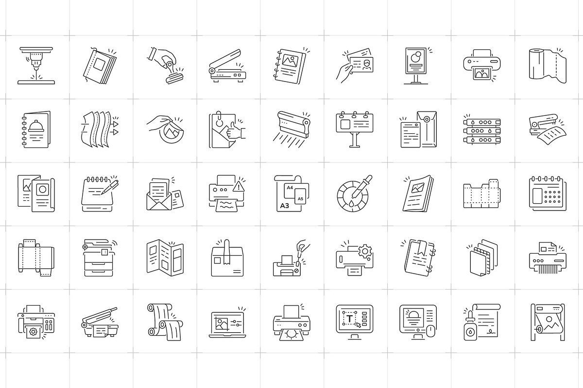 Print Method Icon Collection, an Outline Icon by Prosymbols (Photo 4 of 5)