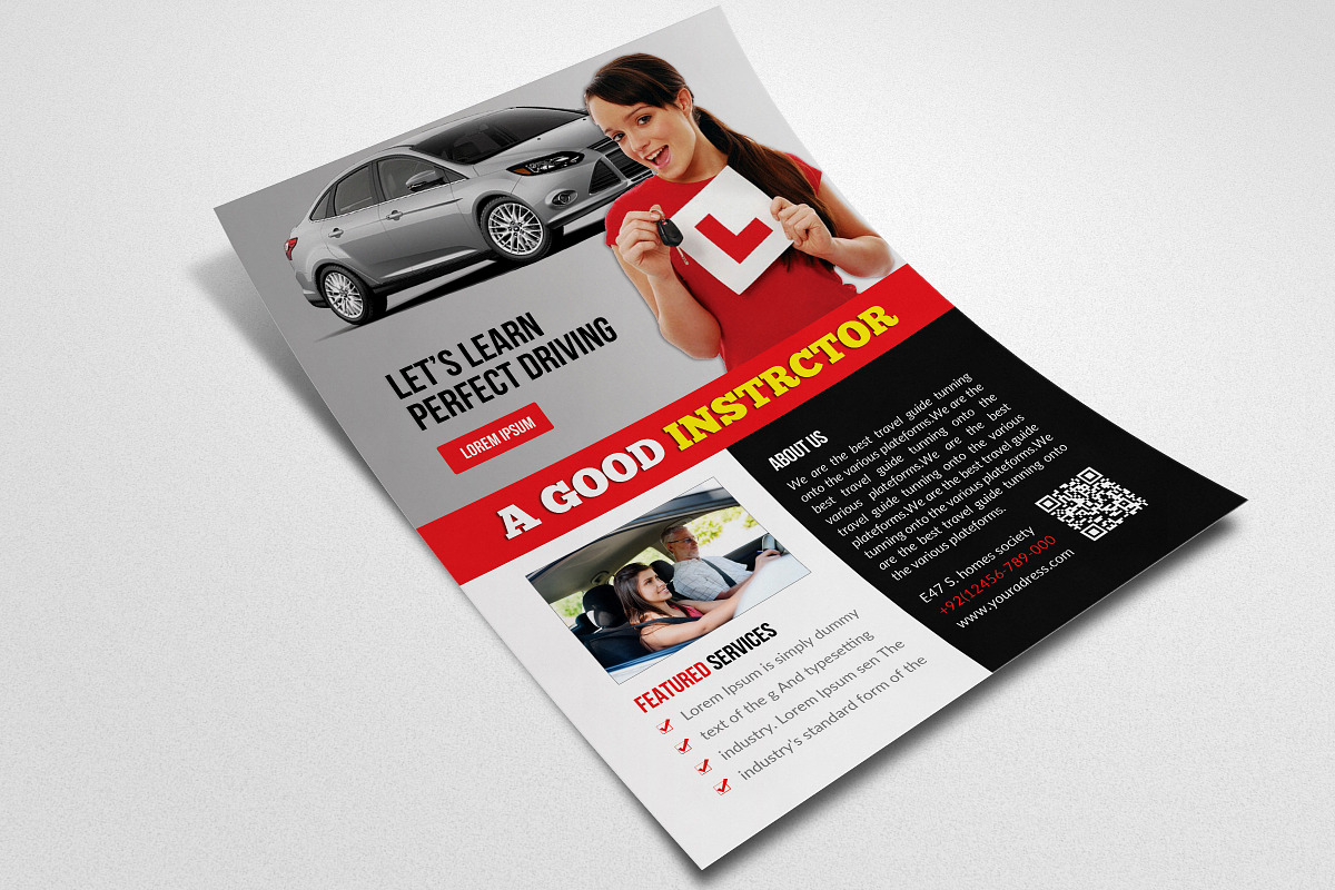 Driving School Flyer Template, a Flyer Template by Design Up