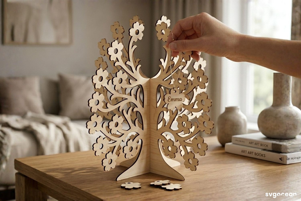 3D Family Tree Stand SVG Bundle, a Decorative Illustration by svgocean (Photo 14 of 14)