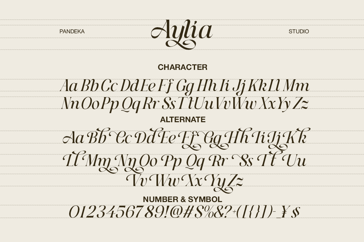 Aylia - Modern Luxury Serif, a Serif Font by Pandeka Studio (Photo 9 of 9)