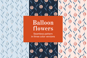 Balloon Flowers Seamless Pattern