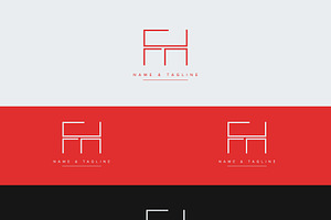Initial letters monogram logo FH