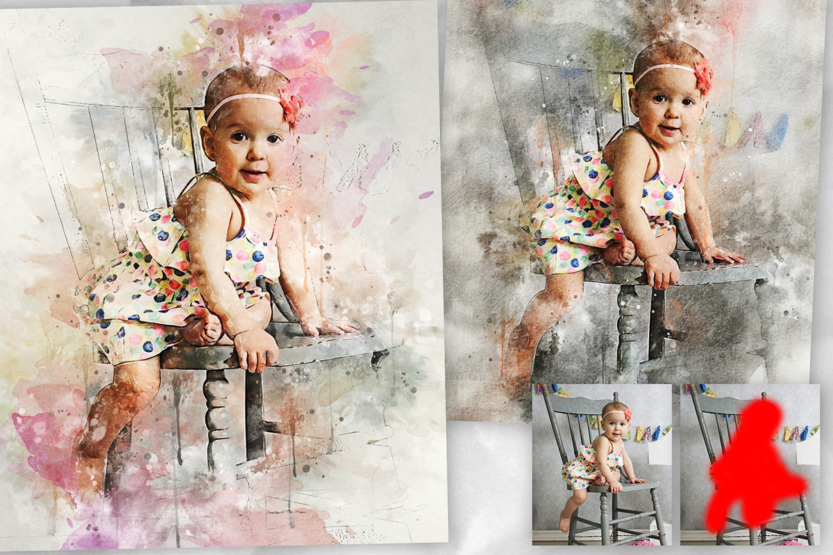 SplatterWatercolor2 Photoshop Action, an Action Add-On by GorynArt (Photo 6 of 27)