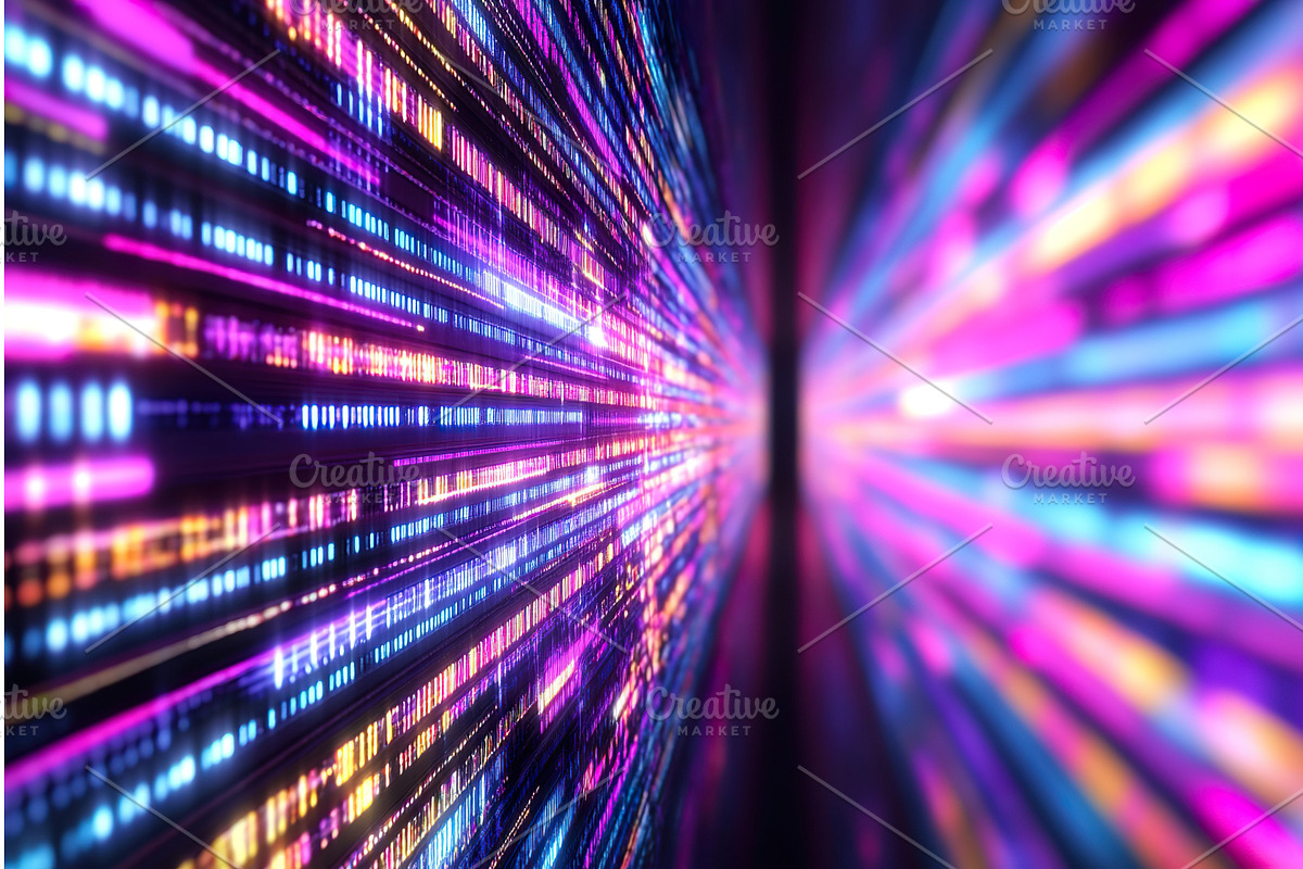 Illuminated Data Stream Abstract, a Technology Illustration by Lermont51
