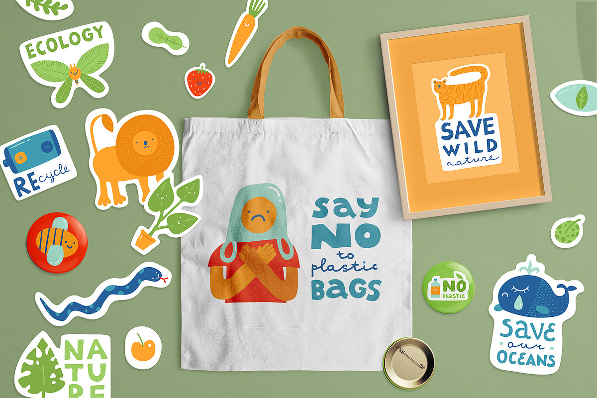 Eco stickers. Zero waste, eco life., an Object Graphic by anna khramtsova (Photo 3 of 8)