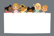 Multicultural Children Hold Poster, an Education Illustration by FoxyImage (Thumbnail 2 of 4)