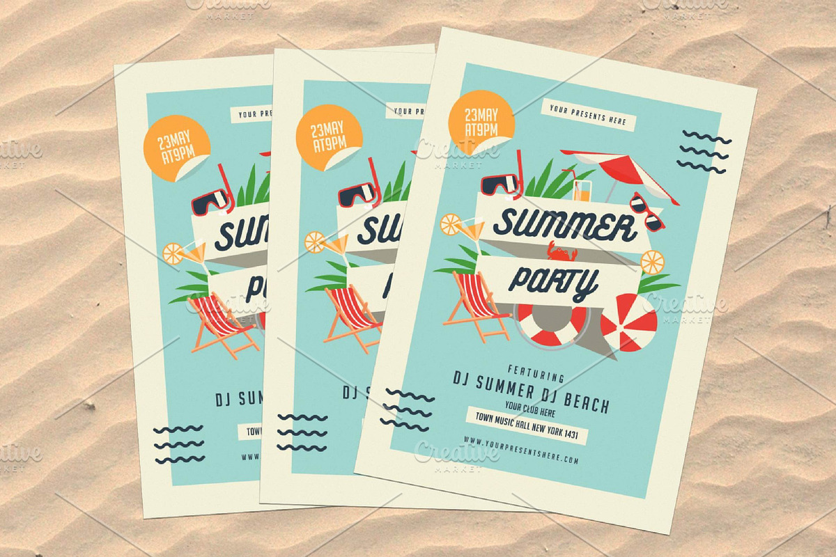 Summer Party Flyer, a Design Template by fashionaddict