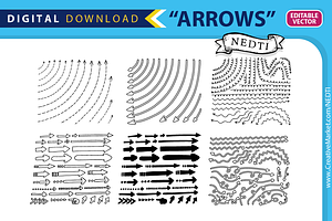 Doodle Arrows Handdrawn Vector