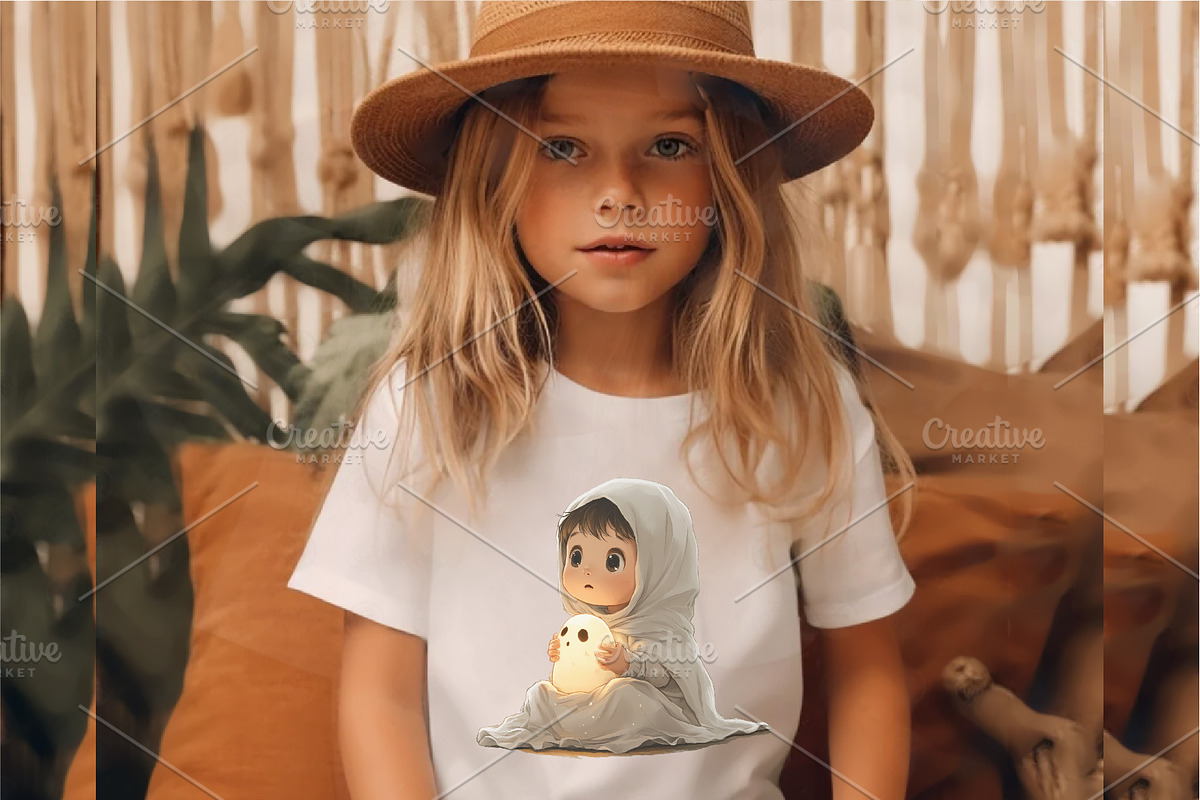 Cute Halloween Ghost. TShirt Sticker, an Animal Illustration by KENO Mascots (Photo 4 of 10)