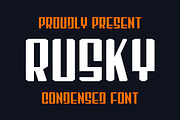 Rusky - Condensed Sport Font, a Sans Serif Font by Artiveko (Thumbnail 1 of 4)