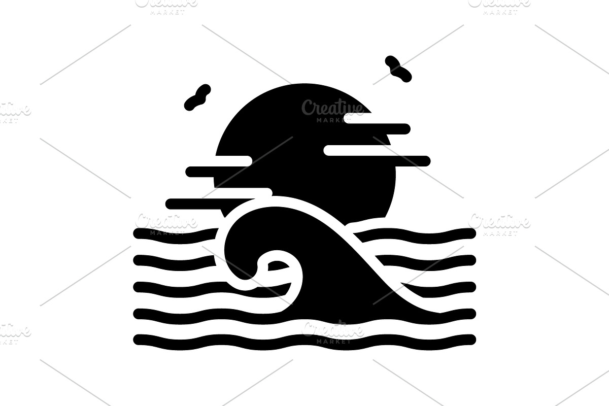 Ocean sea salty water solid icon, a Solid Icon by Creative priyanka