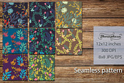 8JPG/EPS seamless floral pattern, a Pattern Graphic by Theraphosath (Thumbnail 1 of 6)