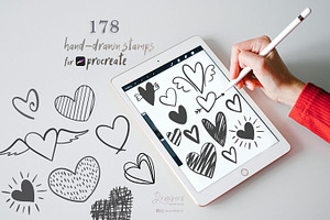 178 Heart Stamp Brushes Procreate001