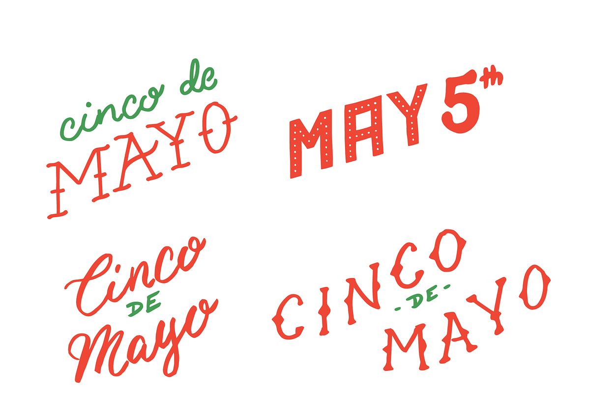 Cinco De Mayo Lettering, a Seasonal Illustration by JoshuaRed Design (Photo 4 of 5)