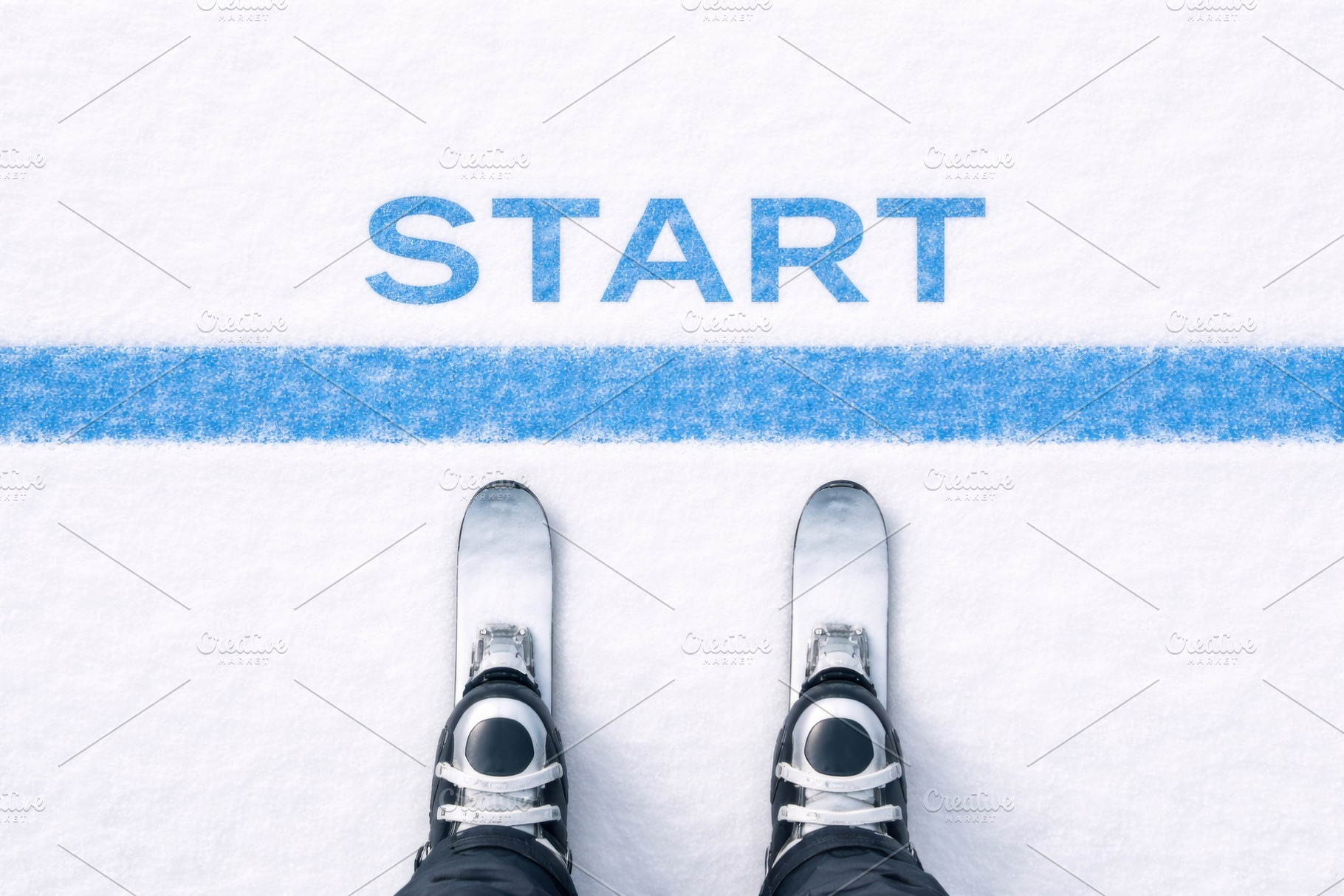 Winter sport starting line viewed fr, a Photo by Dvoevnore photos