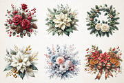 Christmas Flowers Clipart, an Illustration by RobertsArt (Thumbnail 2 of 7)