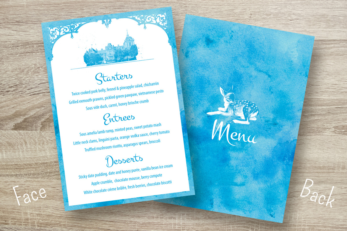 Blue Watercolor Invitation suit, an Invitation Template by Cheremuha (Photo 4 of 10)