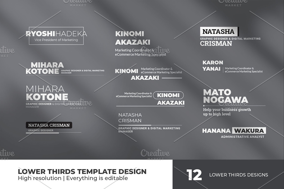 Minimal Lower Thirds Template Design, a Design Template by hekenostudio