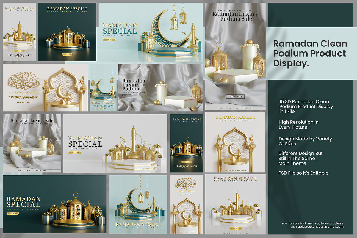 Ramadan Clean Podium Product Display, a Templates & Theme by Font De Rico
