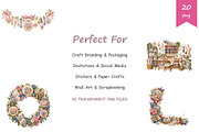 Watercolor Embroidery Clipart, a Decorative Illustration by BerryPieArt (Thumbnail 4 of 4)