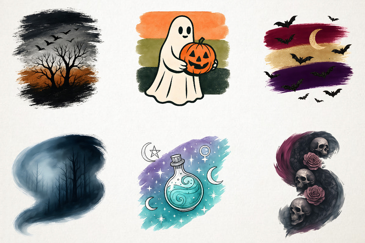 Brushstroke Halloween PNG Clipart, an Illustration by RobertsArt (Photo 8 of 8)