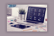 Macbook Workspace Mockups, an iPhone Mockup by Mockups & Illustrations (Thumbnail 2 of 9)